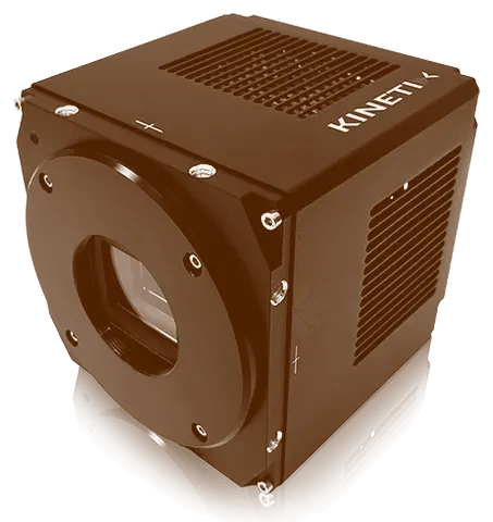 Photometrics Kinetix sCMOS camera, a black body with a large lens port